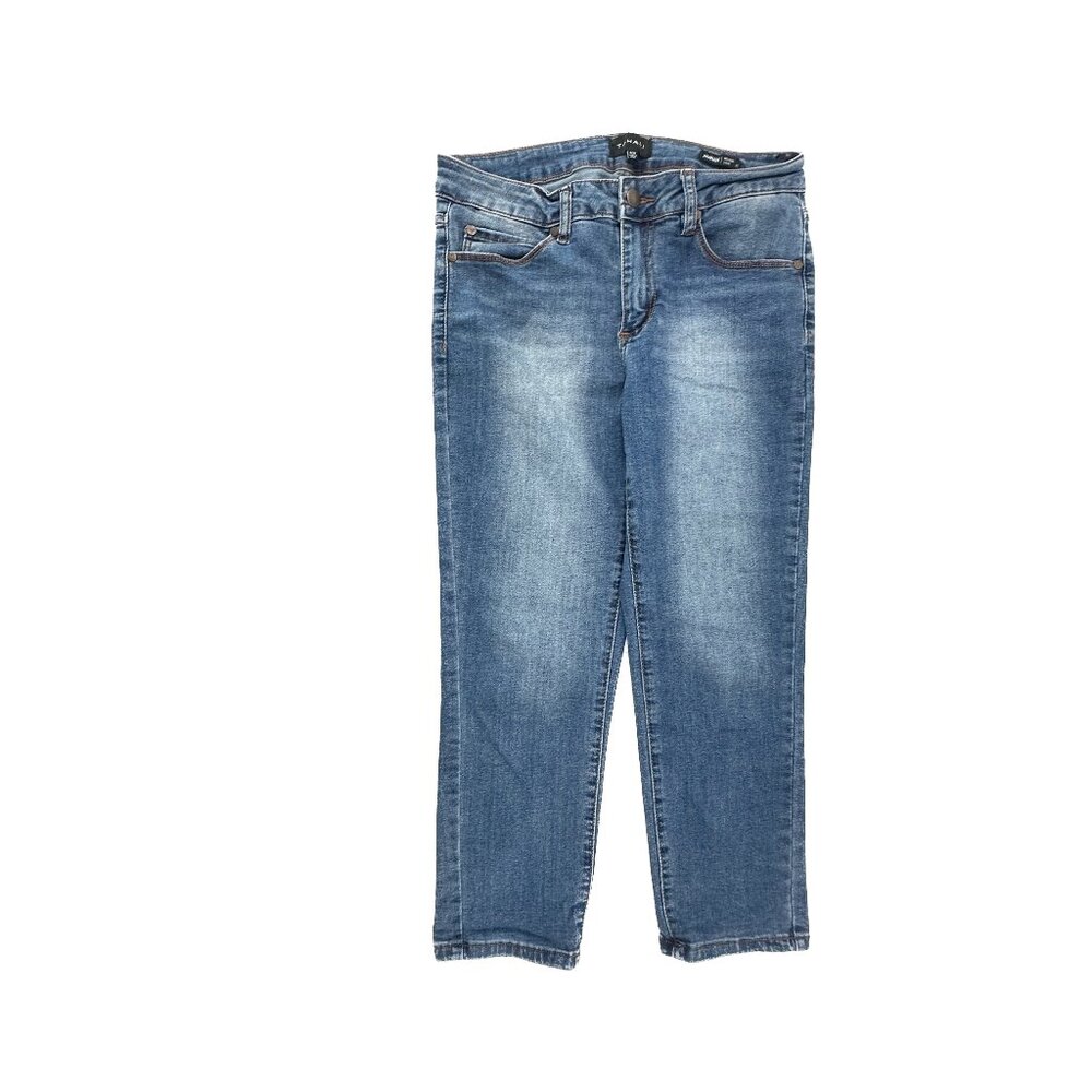 Tahari‎ Hannah Mid Rise Capri Women's size 6 Dark Wash Blue Denim jeans